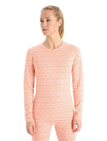 Base Layers Icebreaker Merino 250 Vertex Long Sleeve Crewe Alpine Geo Femme Blanche | FR 1831ILHS